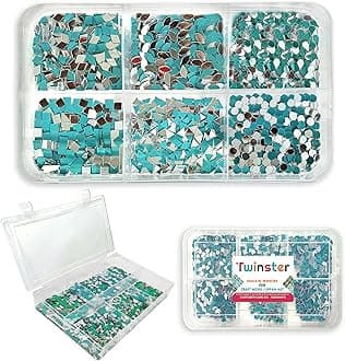 Twinster Mirror for Craft Work (6 Different Shapes 200 Pieces Each Shape) Lippan Art Materials Kit Mirrors DIY Best Mirror Kit for Art and Craft