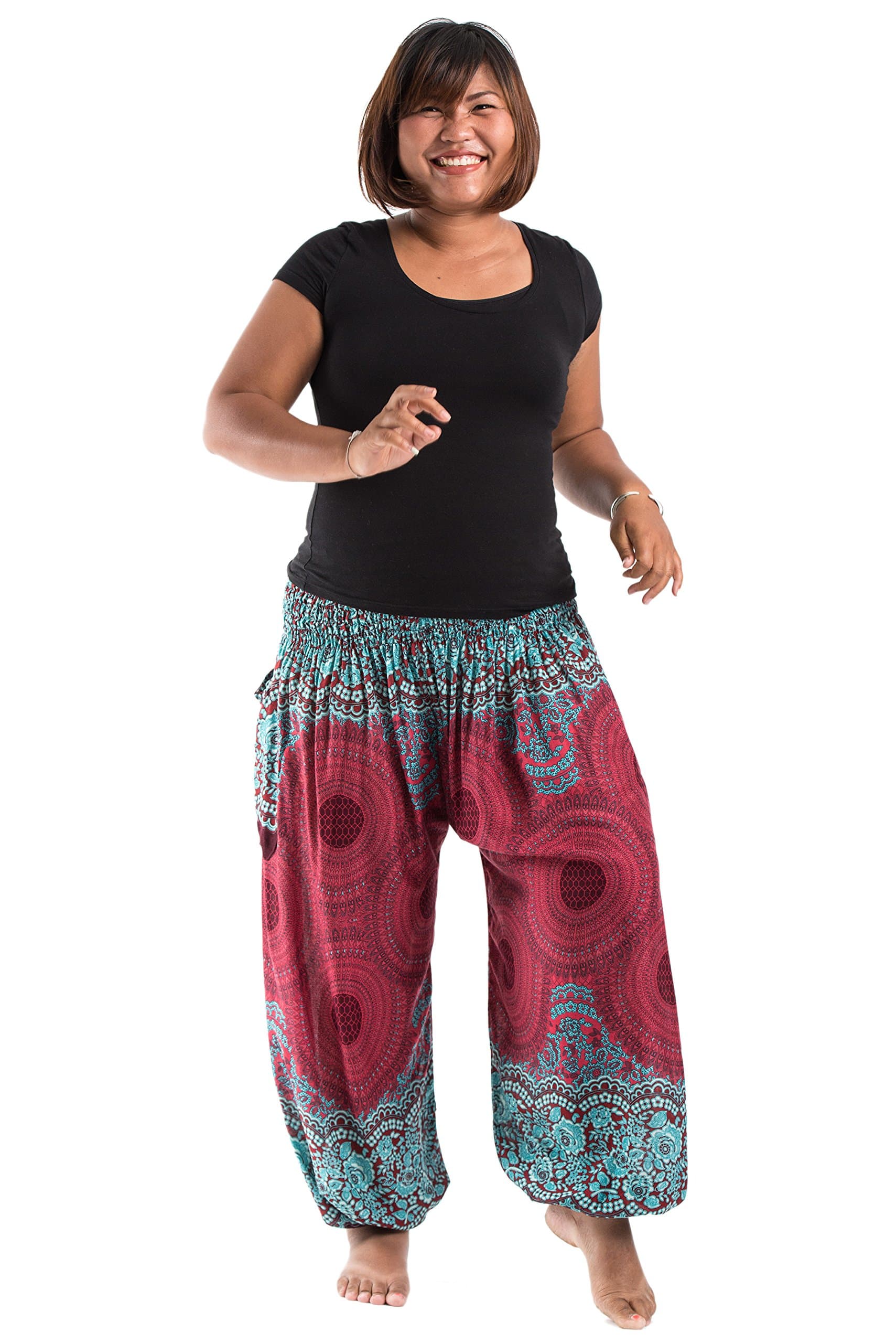Harem Pants Unisex Geometric Mandala Plus Size Harem Pants for Men & Women