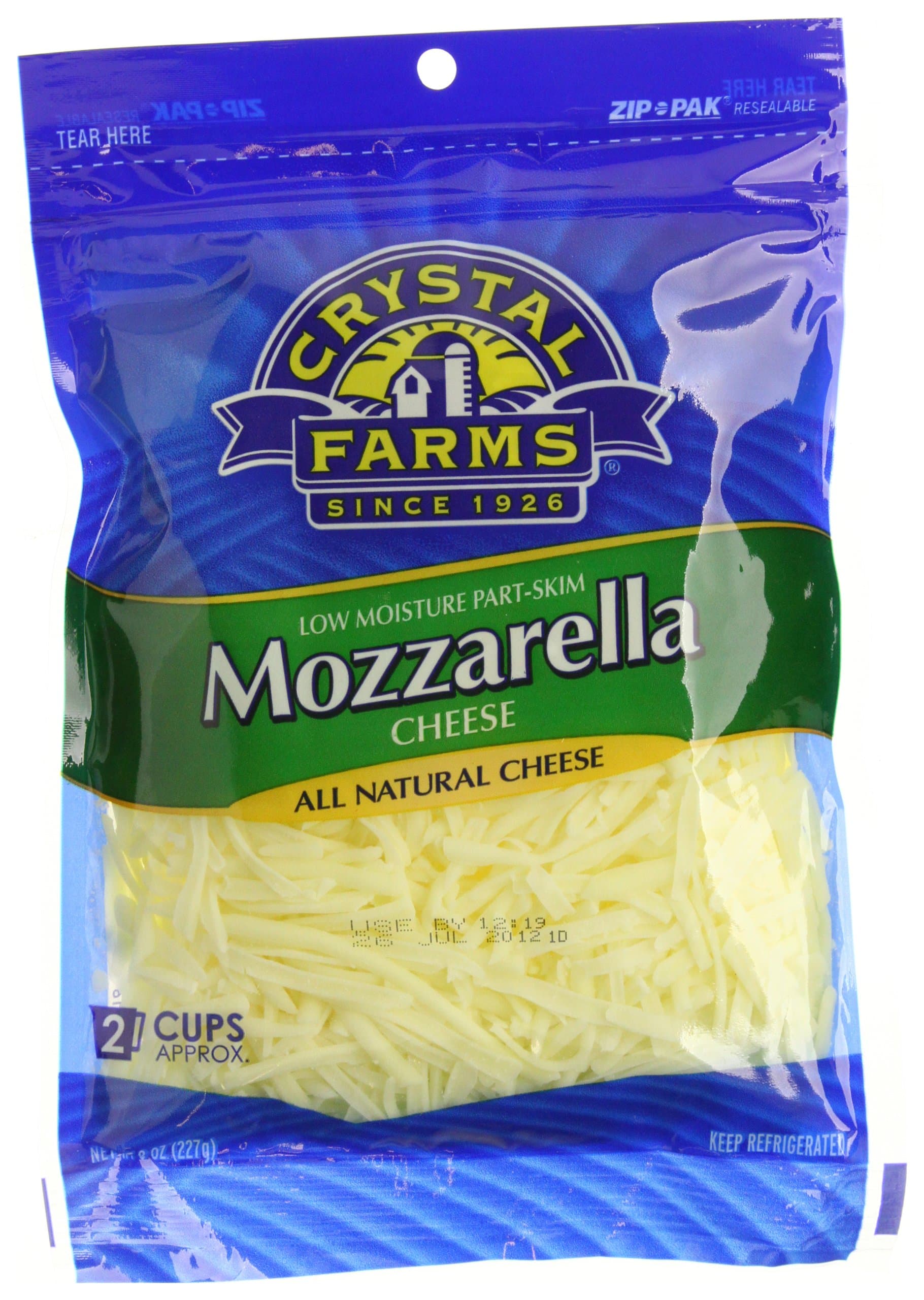 Crystal Farms Mozzarella Shredded Cheese, 8 oz