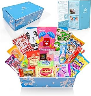 Japanese Snacks & Candy Box w/English Pamphlet 20 Pieces Dagashi, Sweets, Snacks, Candy, Gum