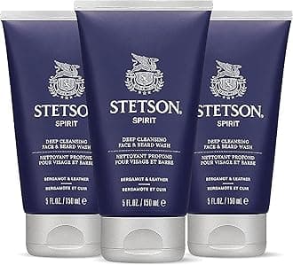 STETSON Personal Care Deep Clean Face & Beard Wash Men's Face Wash & Clarifying Soap - 5 oz - 3 Pack - Spirit