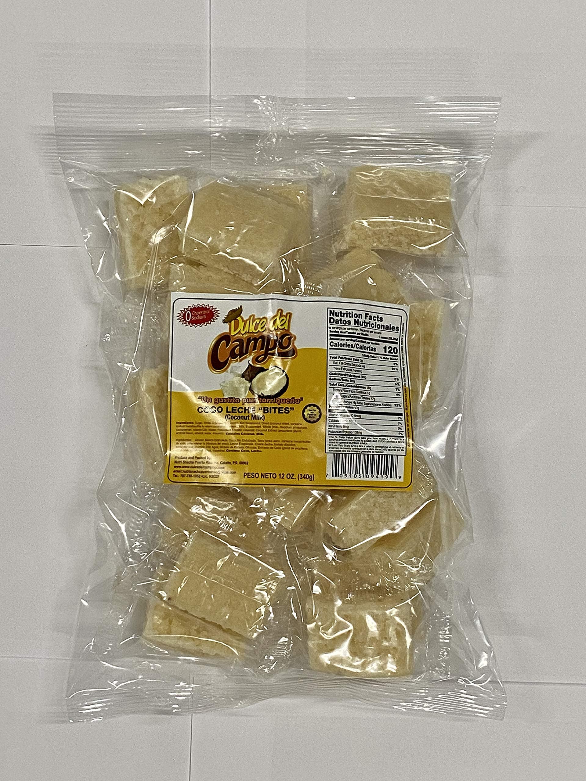 Coconut Milk Candy (Leche de Coco) Puerto Rico's native soft candy - Bite Size (24 Pieces per Bag)