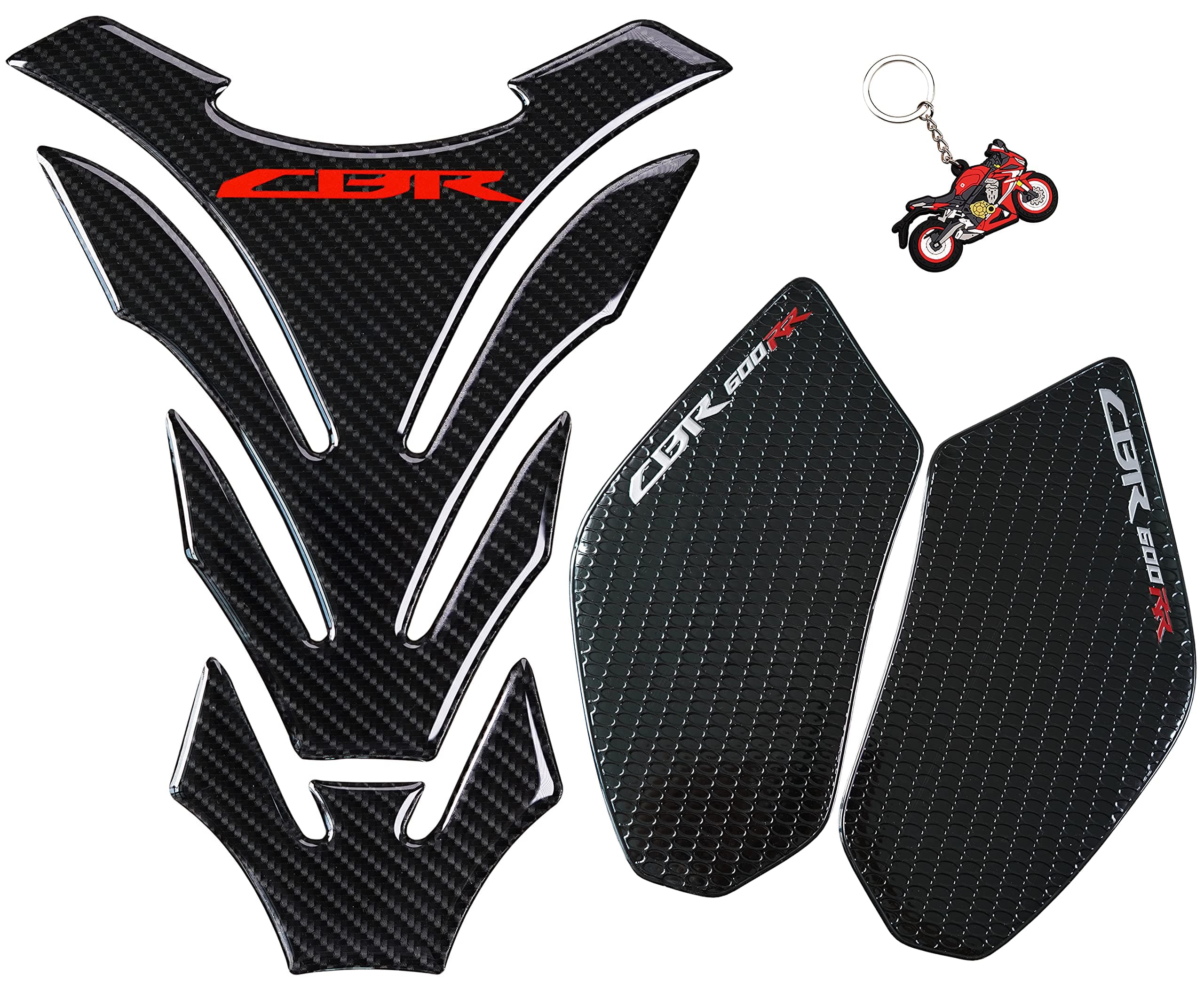 Real Carbon Look, Protector Pad, Tank Pad Decal Stickers, Tank Side Traction Pad, Anti Slip sticker, Traction Side, Fuel Knee Grip Decal for CBR 600RR 2003-2006