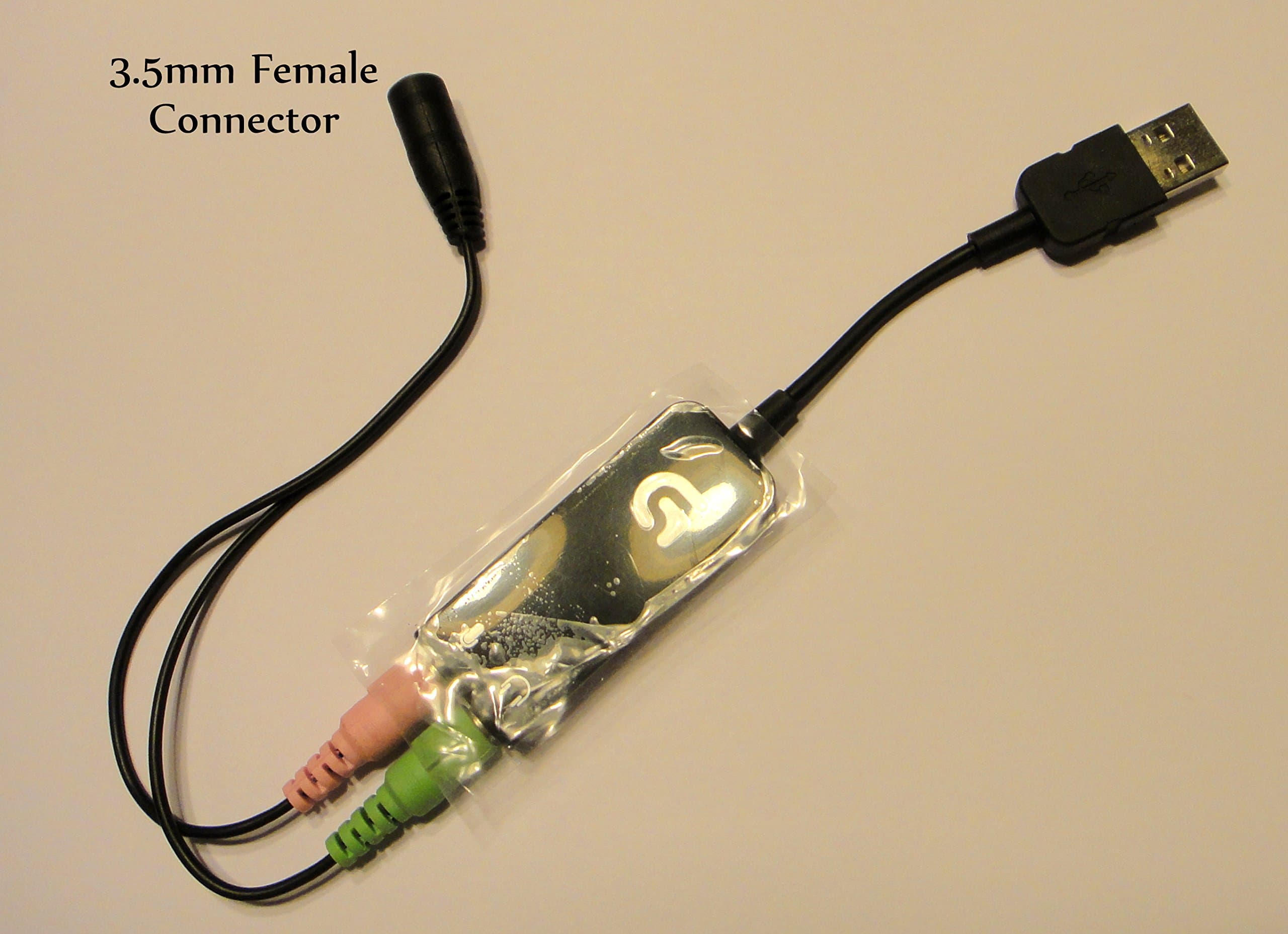 Genuine Logitech® USB to 3.5mm Audio Jack Adapter and ienza® 3.5mm Mic / 3.5mm Audio to 3.5mm Female Jack Bundle