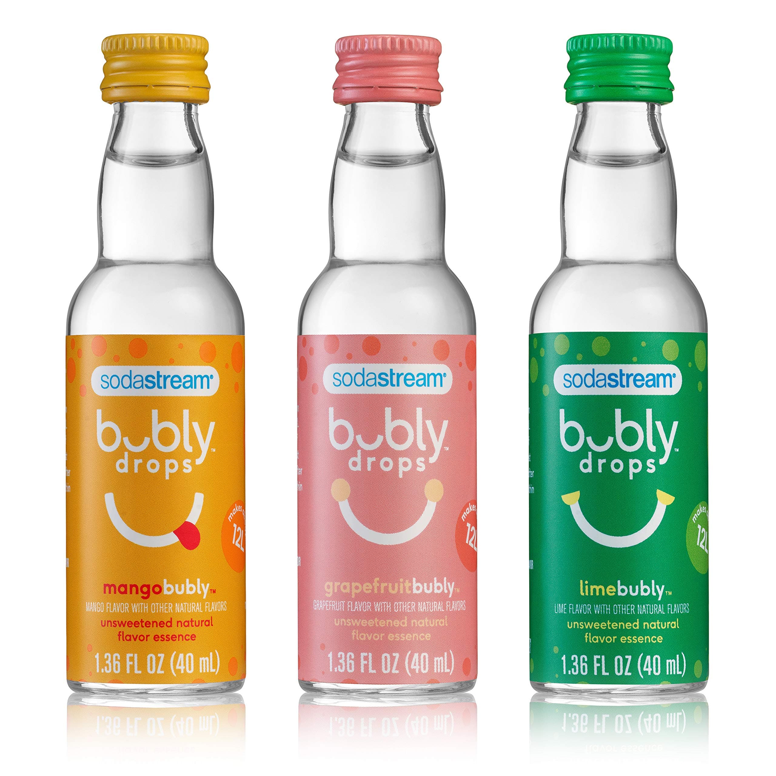 sodastream, bubly Drops 3 Flavor Pack, Tropical Thrill Variety, 1.36 Fl Oz (Pack of 3)