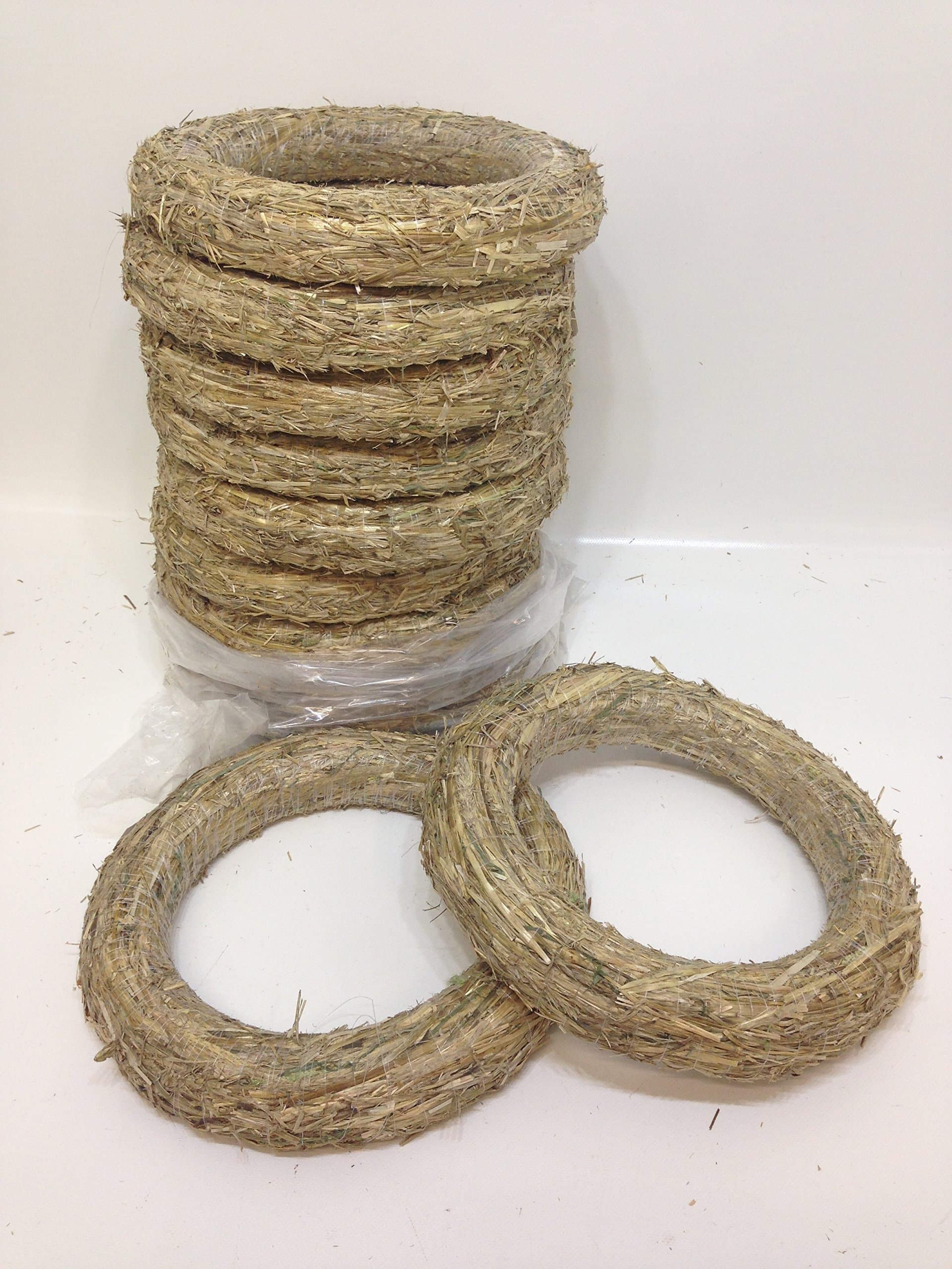 fl imp straw wreath rings 12" 30cm 10 in a bundle, to make your own christmas wreaths