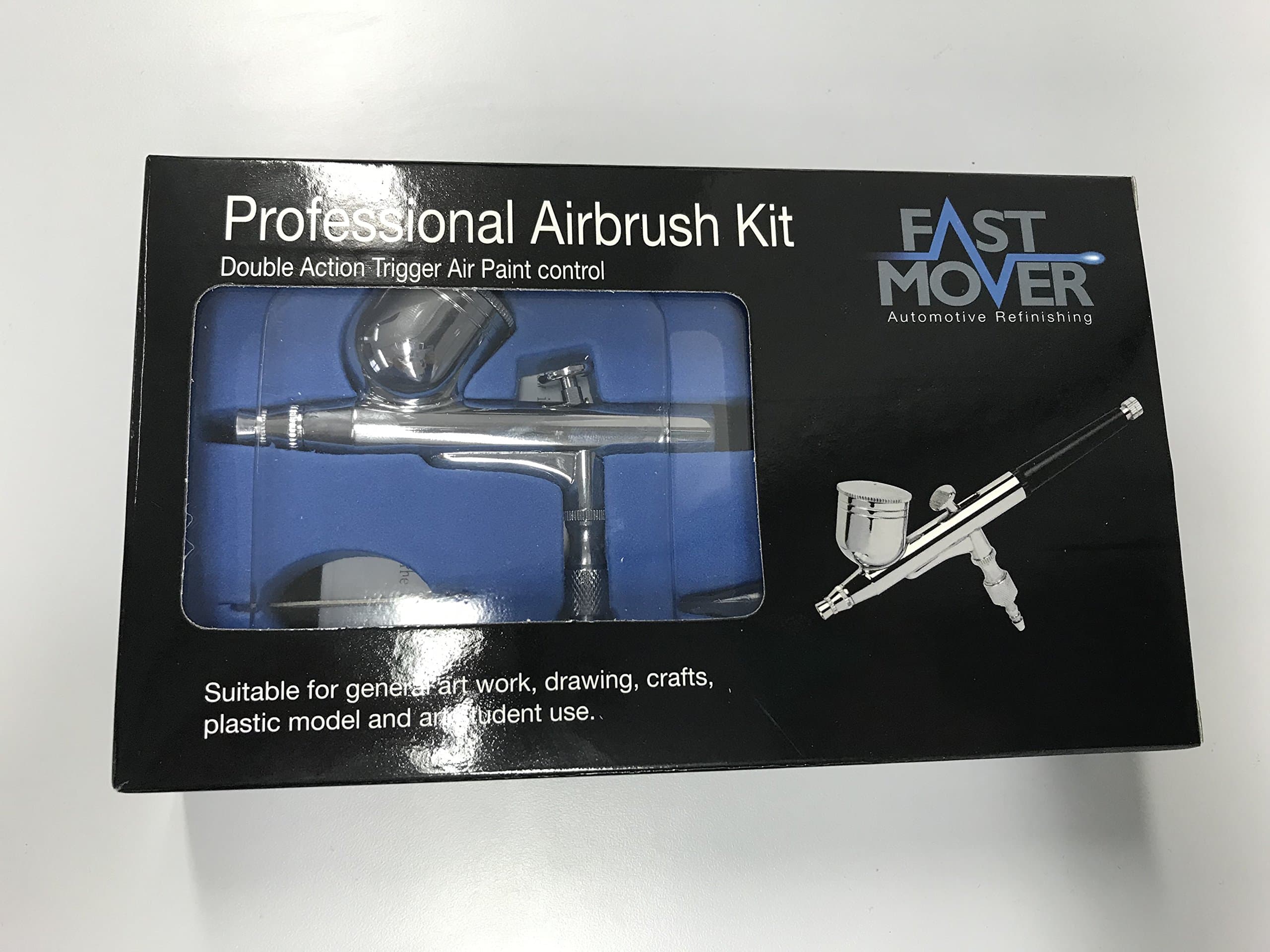 Fast Mover Tools FMT2130 Professional Air Brush Kit, Silver, 0.3 mm