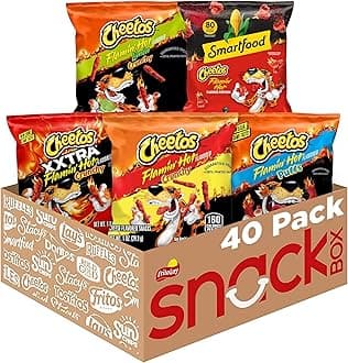 Cheetos Cheese Flavored Snacks, Flamin' Hot Mix Variety Pack, (Pack of 40)