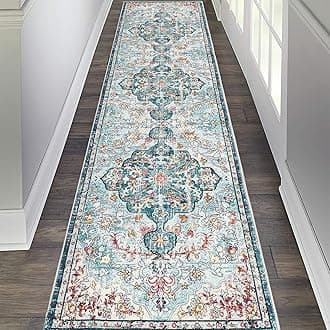 Pauwer Boho Hallway Runner Rug 2x8 Washable Entryway Area Rugs Non Slip Farmhouse Vintage Floor Mat Carpet Runner for Hallways Laundry Room Kitchen Bathroom Bedroom