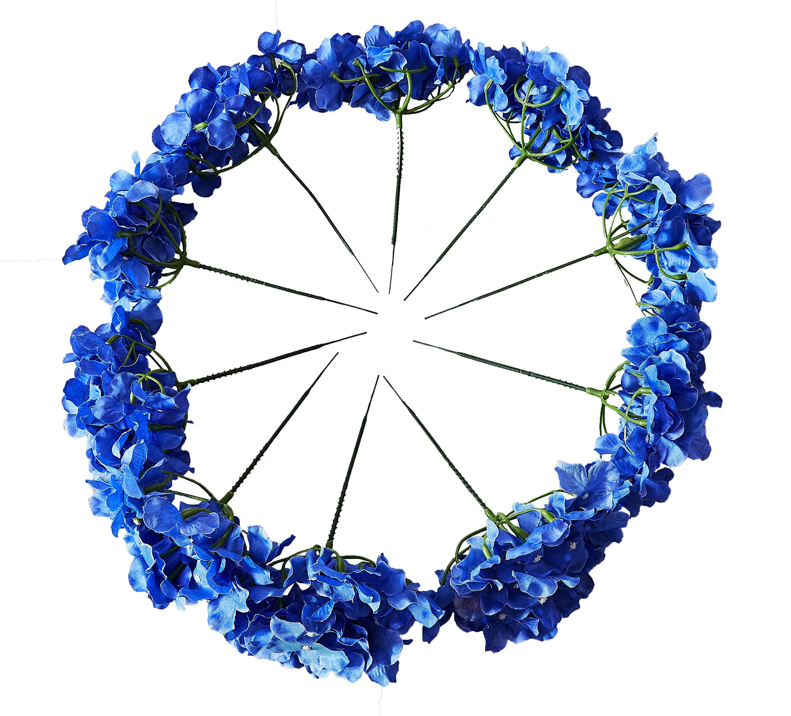 Navy Blue Artificial Hydrangea Flowers Heads for Wedding Bouquet DIY Floral Decor Home Garden Party Decorations,Pack of 10 with Stems-Navy Blue