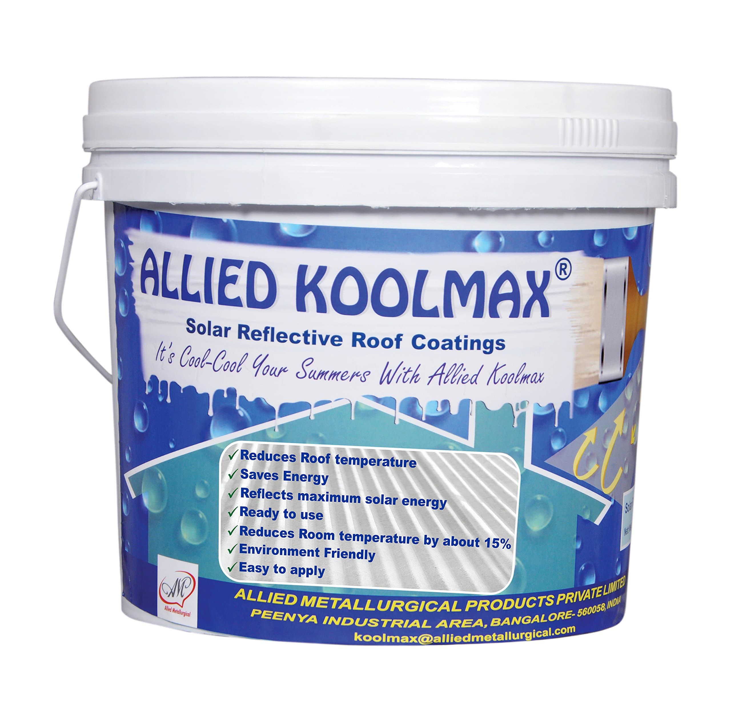 Allied Koolmax Heat Reflective Coating/Summer Cool Roof Coating/Highest Sri Value (20 Kg Pack)