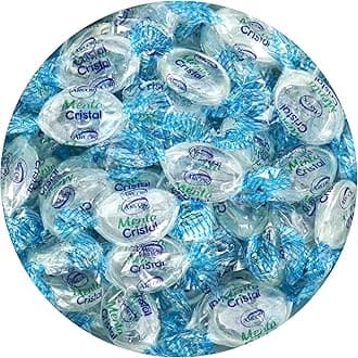 Arcor Crystal Mints Hard Candy, 1 Pound Arcor Candy (Approx. 75 pcs.), Menta Cristal Mints, Mint Hard Candy, Blue Crystal Mints, Mint Hard Candy Individually Wrapped