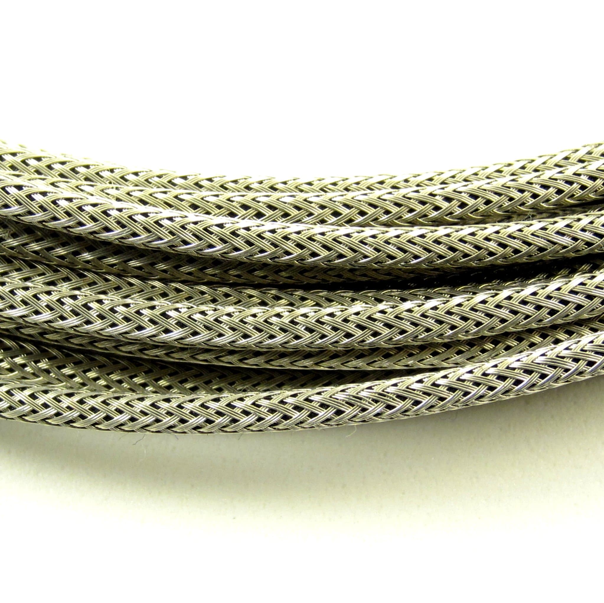 Vintage Style Cloth Covered Push Back Wire w/Braided Shield 25 ft 22 AWG