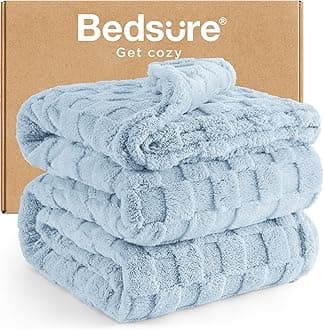 GentleSoft King Size Blanket for Bed - Super Soft Cozy Blankets for Kids Girls, Large Fuzzy Fleece Throw for Bedroom Decor, Light Blue,108x90 Inches