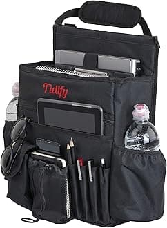 Tidify Car Front Seat Organizer [2025 UPDATED] with Dedicated Tablet and Laptop Storage Stabilizing Side Straps Soft Adjustable Shoulder Strap and Hardened Buckles Your Office Away from Office.