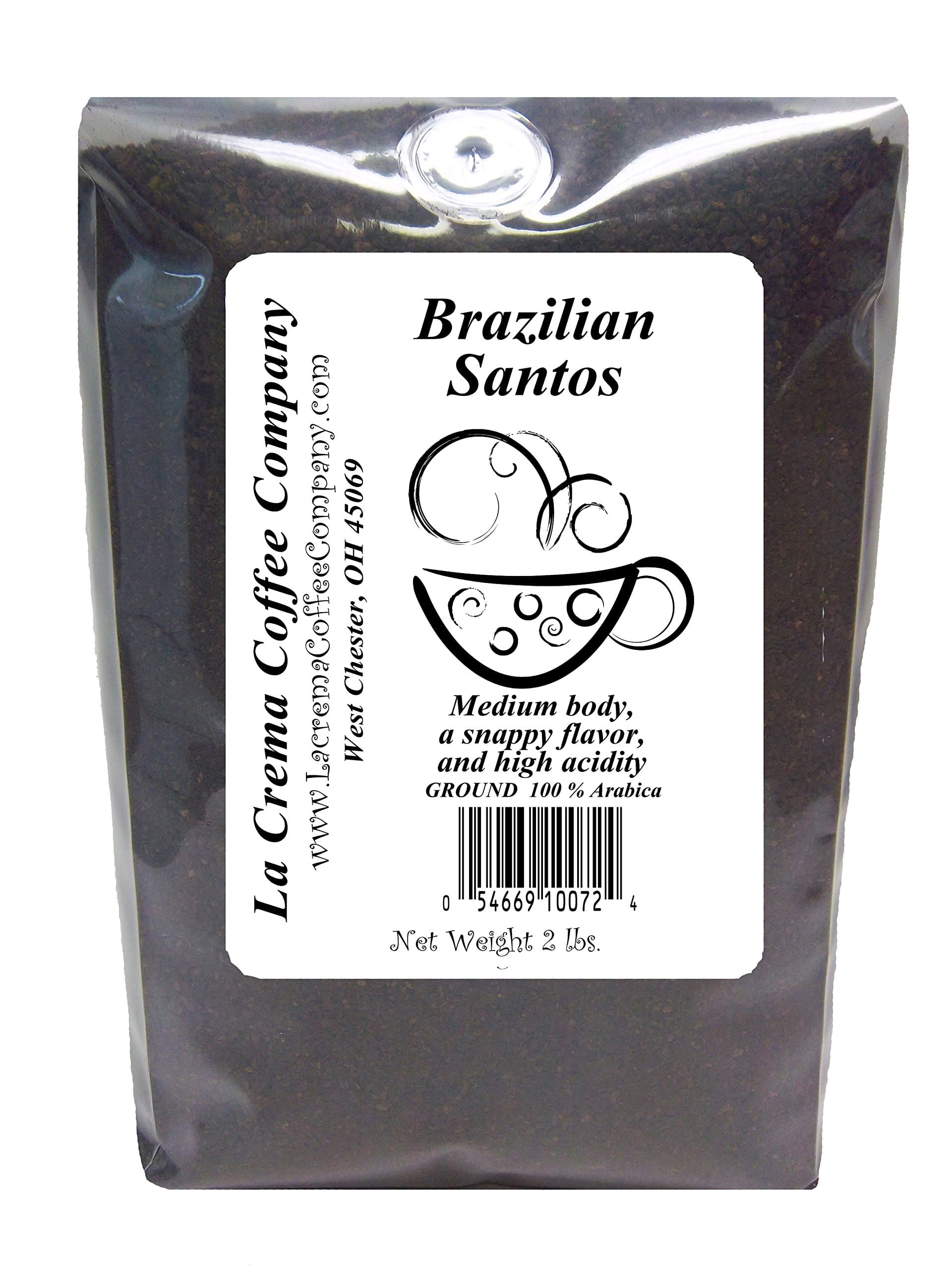 La Crema Coffee Brazilian Santos, 2-Pound Package