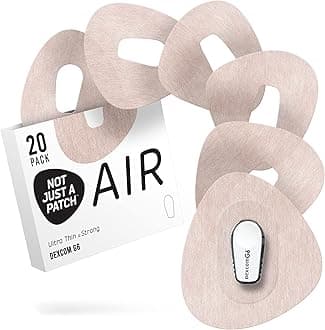 Not Just A Patch Air (20 Pack) - CGM Dexcom G6 Adhesive Patches with Hole -Thin, Strong and Light, 14 Day Adhesion, Durable Dexcom Patches G6 Sensor Protectors in Beige