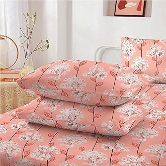 2 Pack Pillowcases, 100% Egyptian Cotton, 400 Thread Count, Floral Printed Pillow Covers, Soft & Breathable Bedding