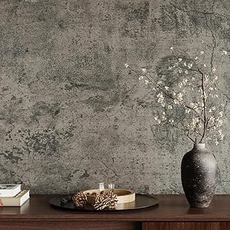 Cracked Concrete Wallpaper 15.7''x315'' Textured Concrete Peel and Stick Countertops Contact Paper Waterproof Self Adhesive Vinyl Cement Wall Paper for Bedroom Walls Kitchen Backsplash Table