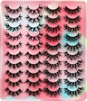 Newcally Dramatic Fluffy Faux Mink Eyelashes 4 Styles