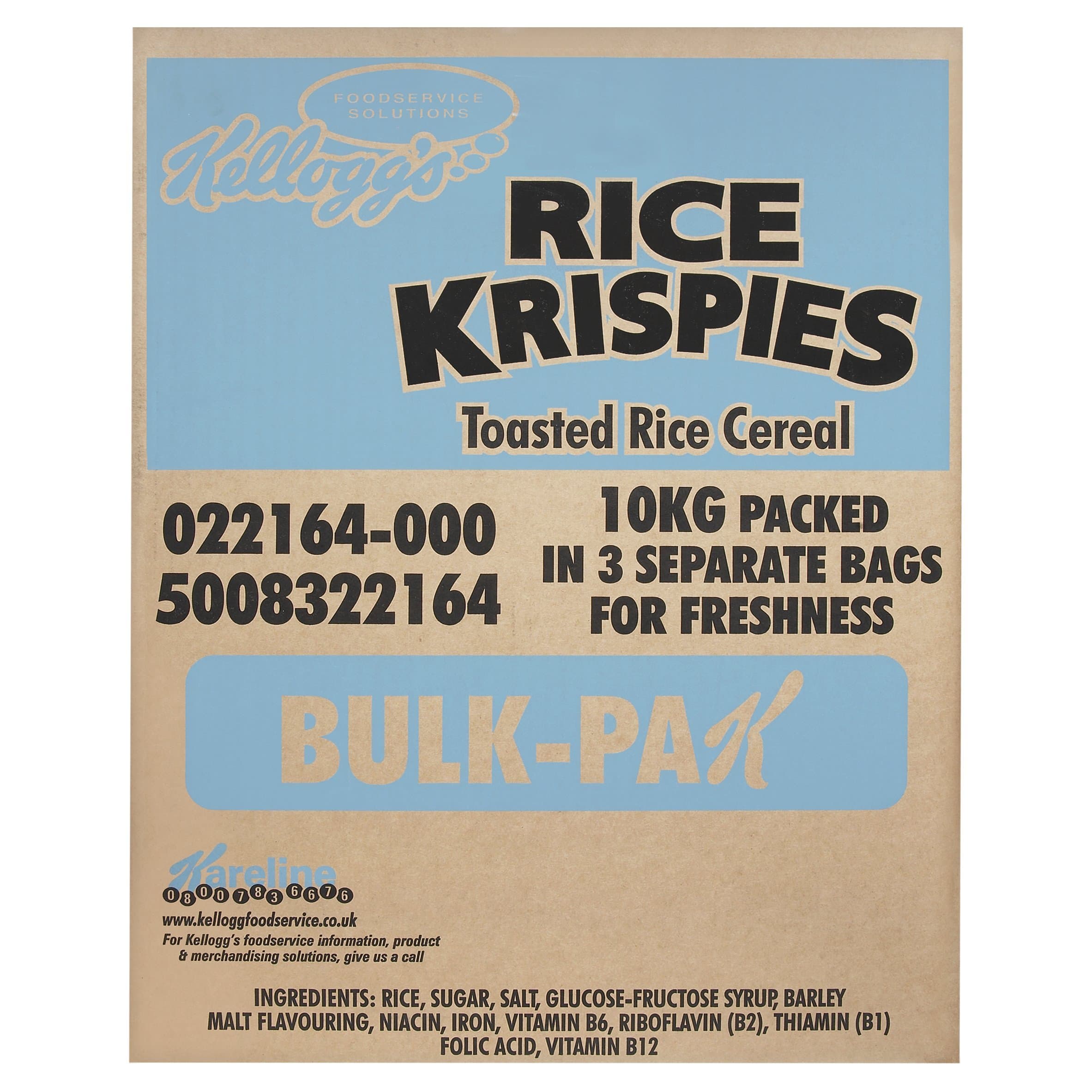 Rice Krispies Cereal Packets, 3.3 kg, 3-Count