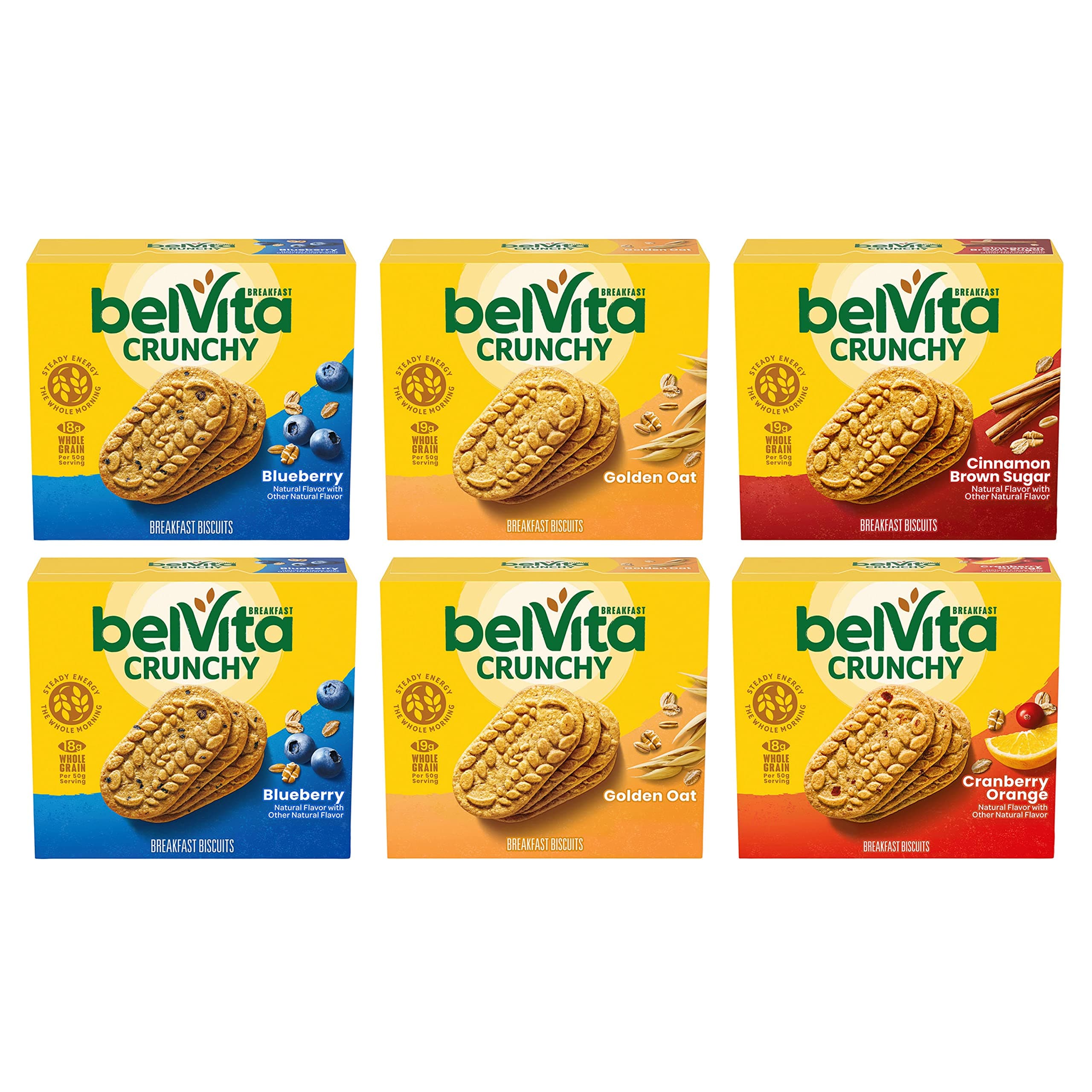 Variety Pack , 30 Servings : belVita Breakfast Biscuits Variety Pack, 5 Count Box, 8.8 Ounce (Pack of 6)