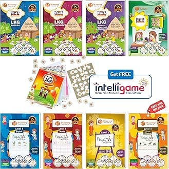 LKG Kids (3-5 Years) All-in-One 548 Pages ACE Early Learning Worksheets & Writing Practice in English, Mathematics, Hindi, General Knowledge / EVS (KG 1) 7 Books Bundle from 3H Learning Paperback
