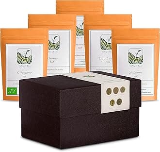Culinairy Spice Gift Box - Perfect for cooks chefs or foodies - Kitchen grade aromatic gourmet herbs - Gifts baskets for cooking - Thyme Rosemary Oregano Savoury Bay - Seasoning Kit