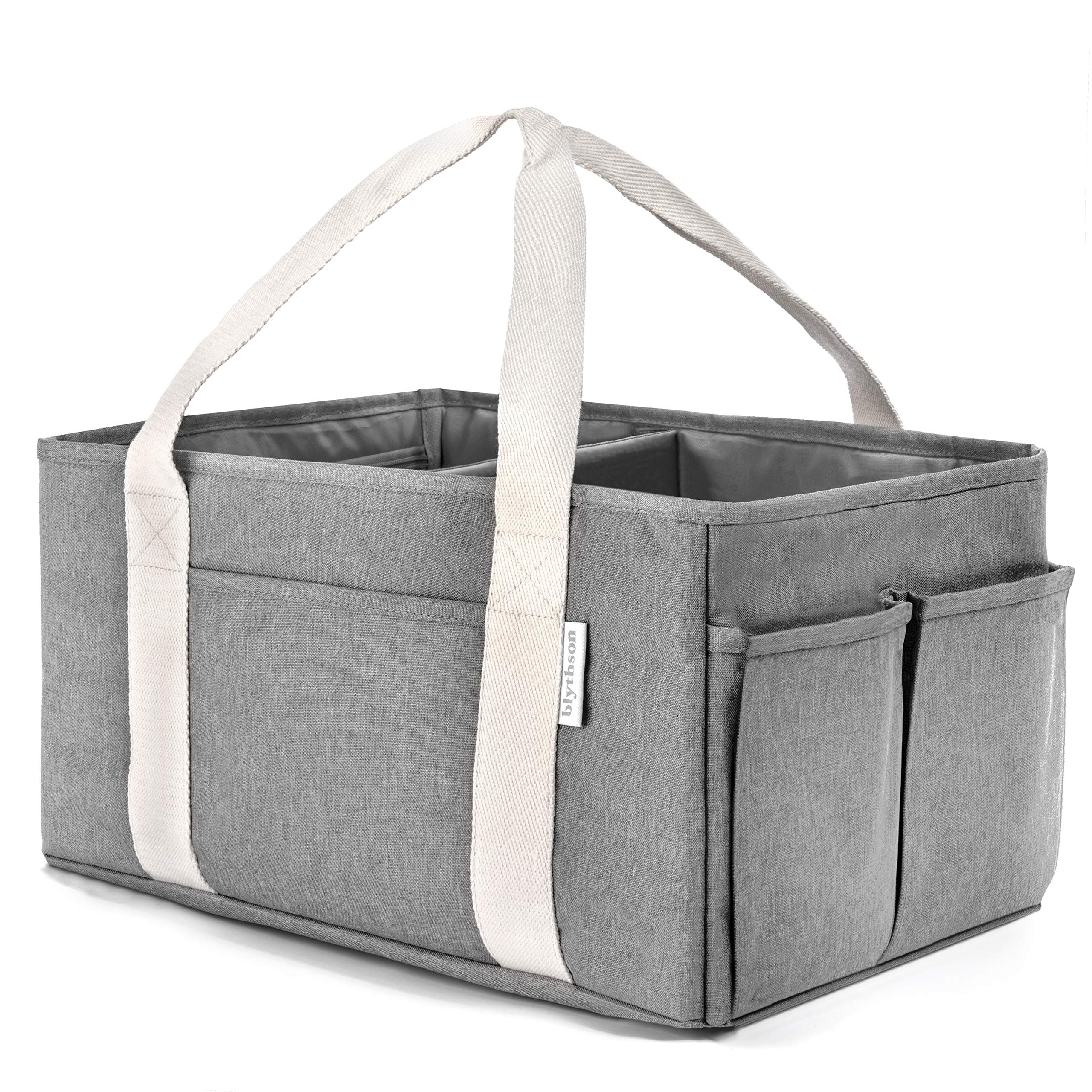 Blythson Baby Diaper Caddy Organizer, Portable Nursery Storage Bin, Grey