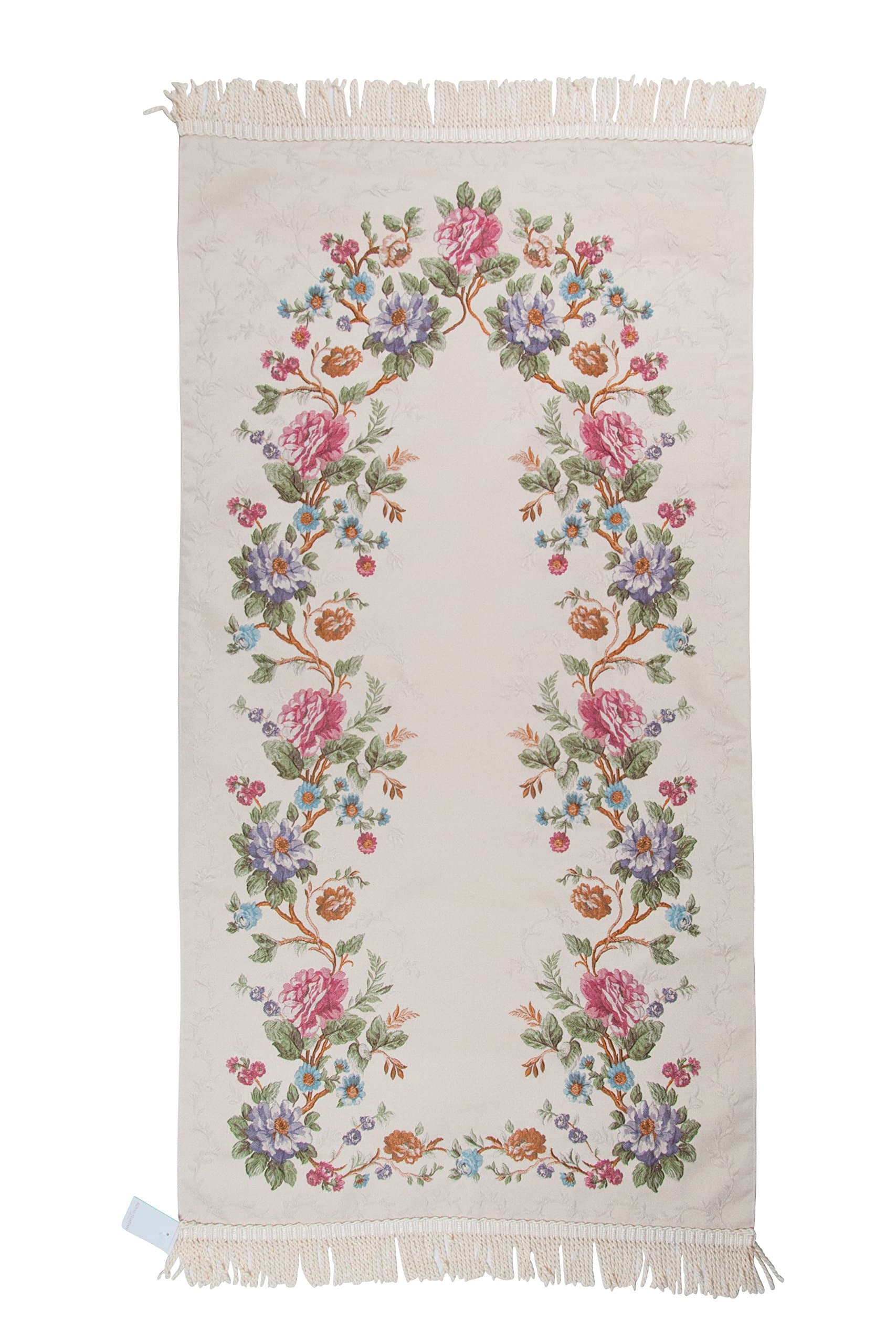 Premium Gift Box Edition - Sajda - Janamaz - Prayer Rug - Elegantly Designed Prayer Mat - Janamaz - Tasbih as a Gift (S5. Noor/Beige) for Eid al-Adha