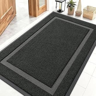 OLANLY Front Door Mat Indoor Outdoor Entrance, Waterproof All-Season, All-Weather Doormat, Sturdy Natural Rubber, Fade Resistant, Low Profile, Easy Clean Patio Porch Entryway Mat, 71x47, Black