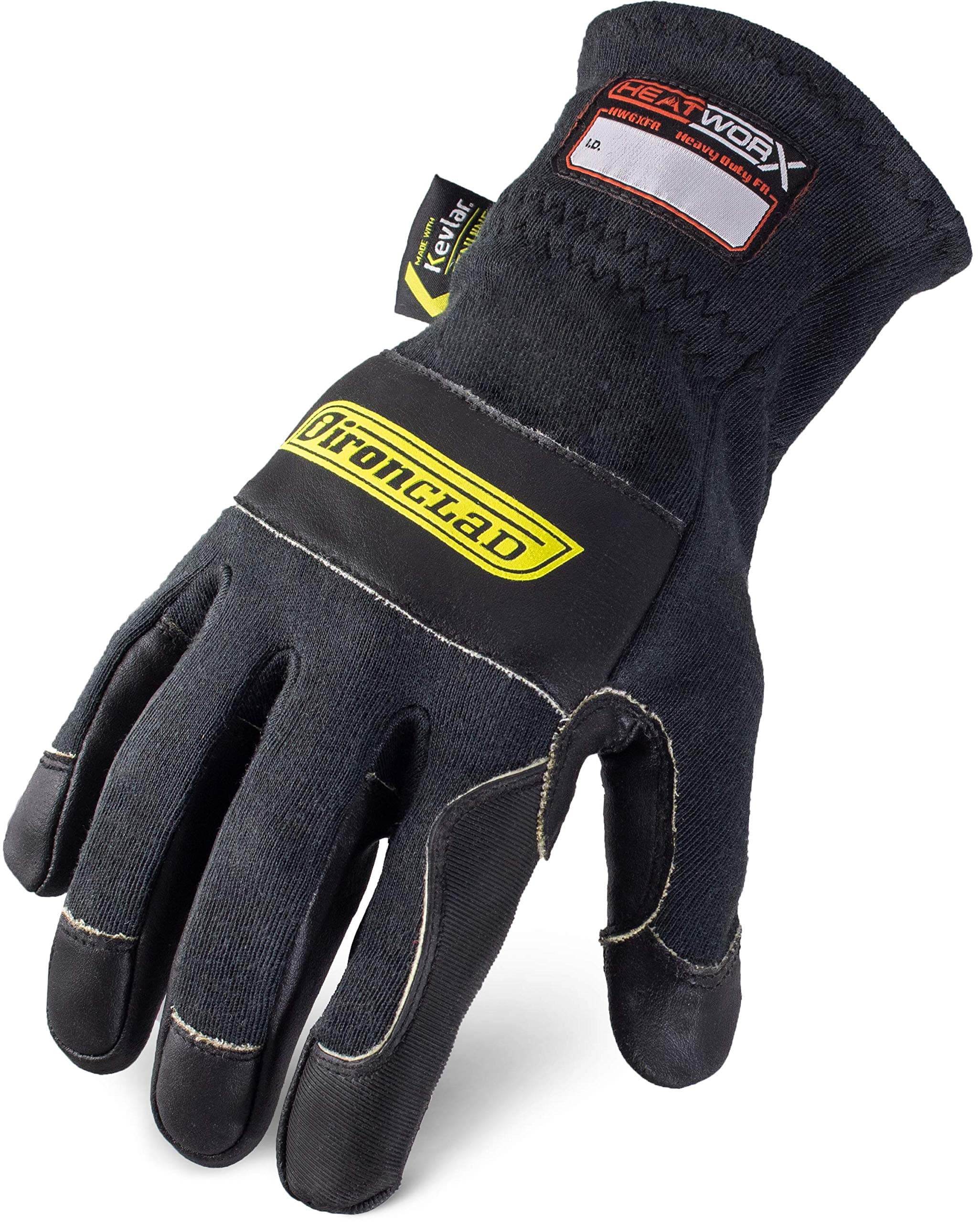 Ironclad HEATWORX HEAVY DUTY FR; Fire Resistant Gloves, handle hot items – up to 600°F (315 °C), (1 Pair), Size Large (HW6XFR-04-L),Black/Dark Grey