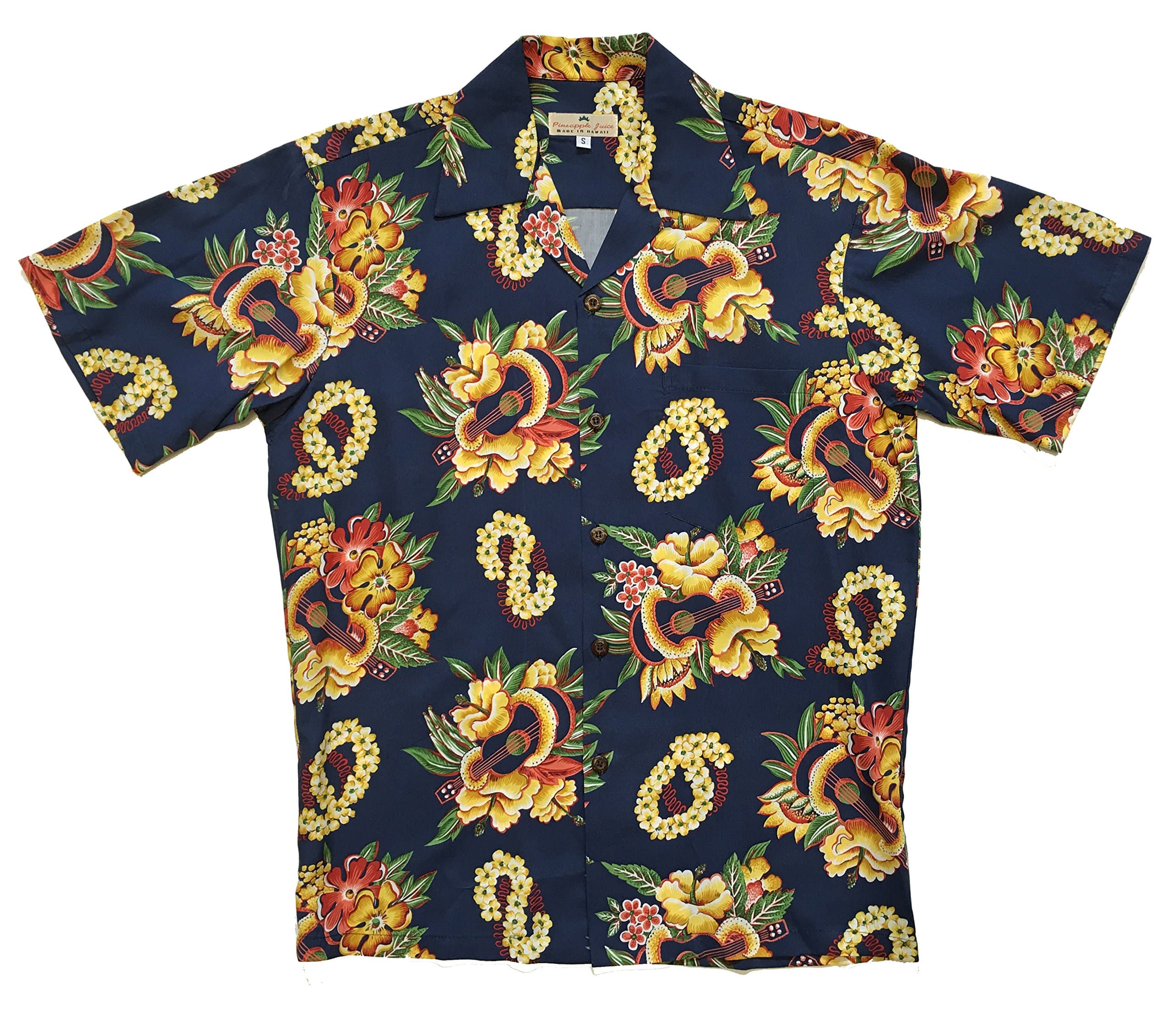 Pineapple Juice Mens Ukulele Lei Shirt