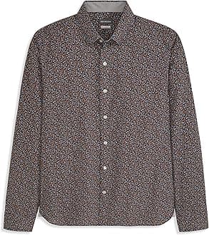 Van Heusen Mens Classic Fit Stain Shield Never Tuck Stretch Solid Button Down ShirtButton Down Shirt