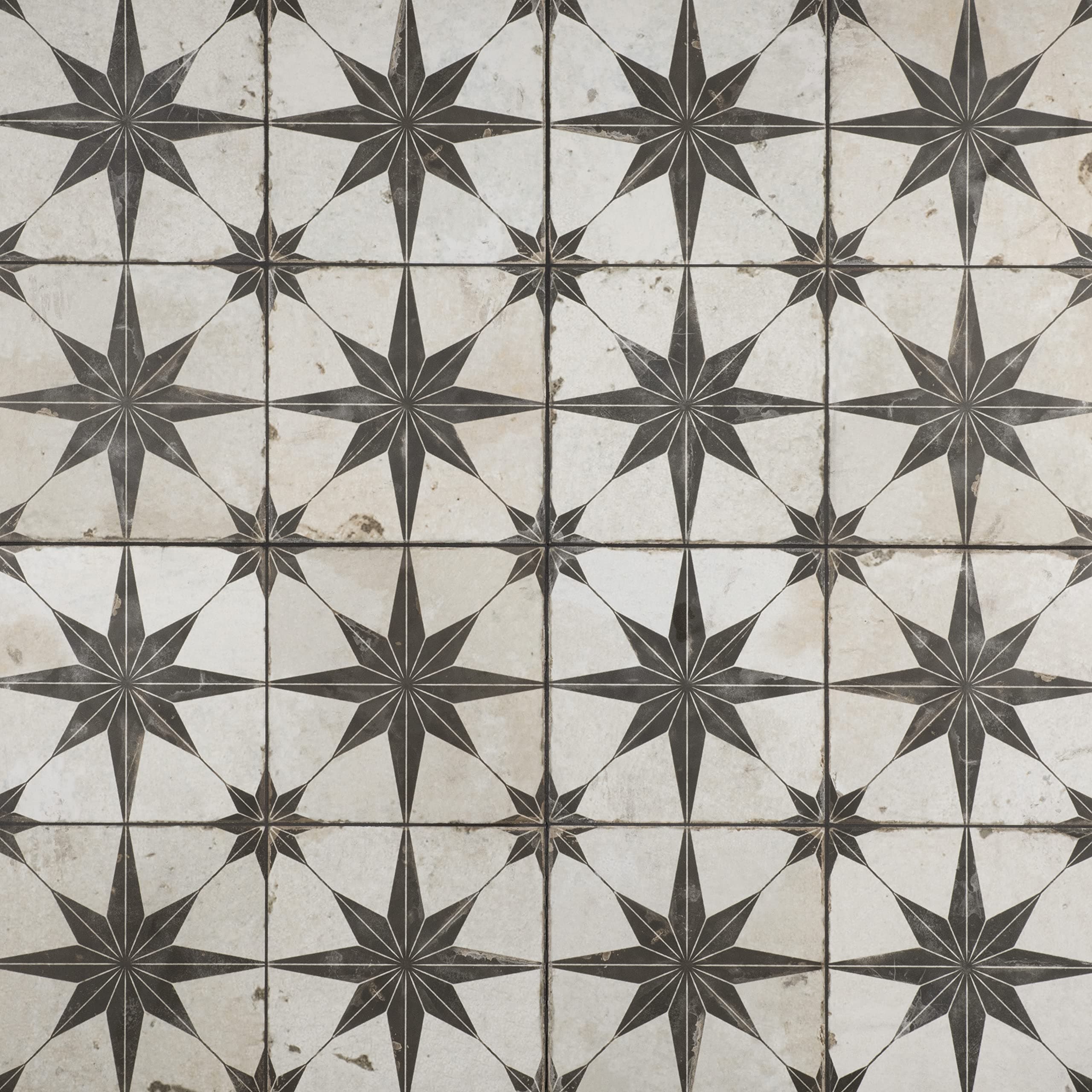 Kings Star Nero 17-5/8" x 17-5/8" Ceramic Floor and Wall Tile