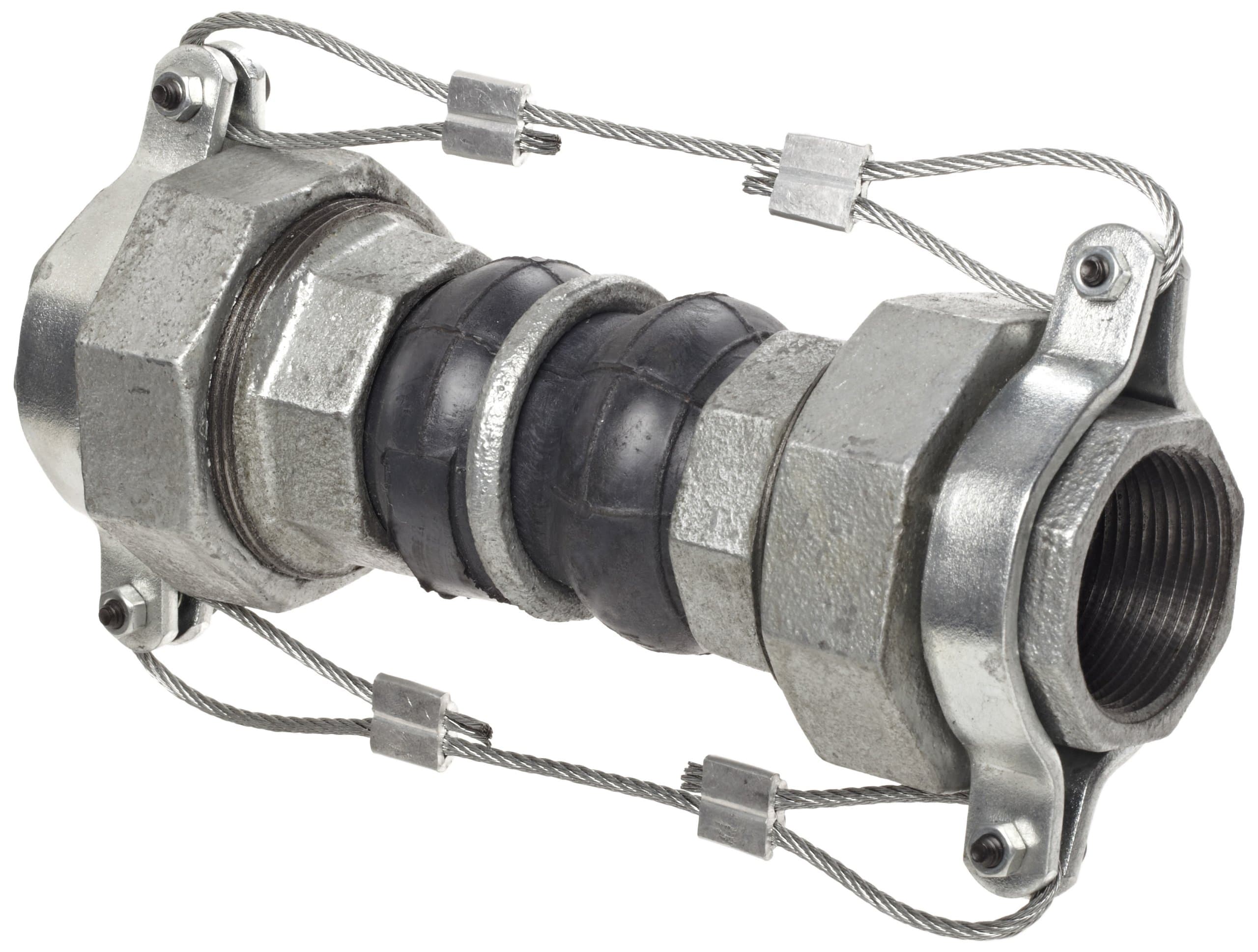 Flexicraft Ultrasphere Twin Rubber Union Expansion Joint, 1-1/4" ID x 7" Length