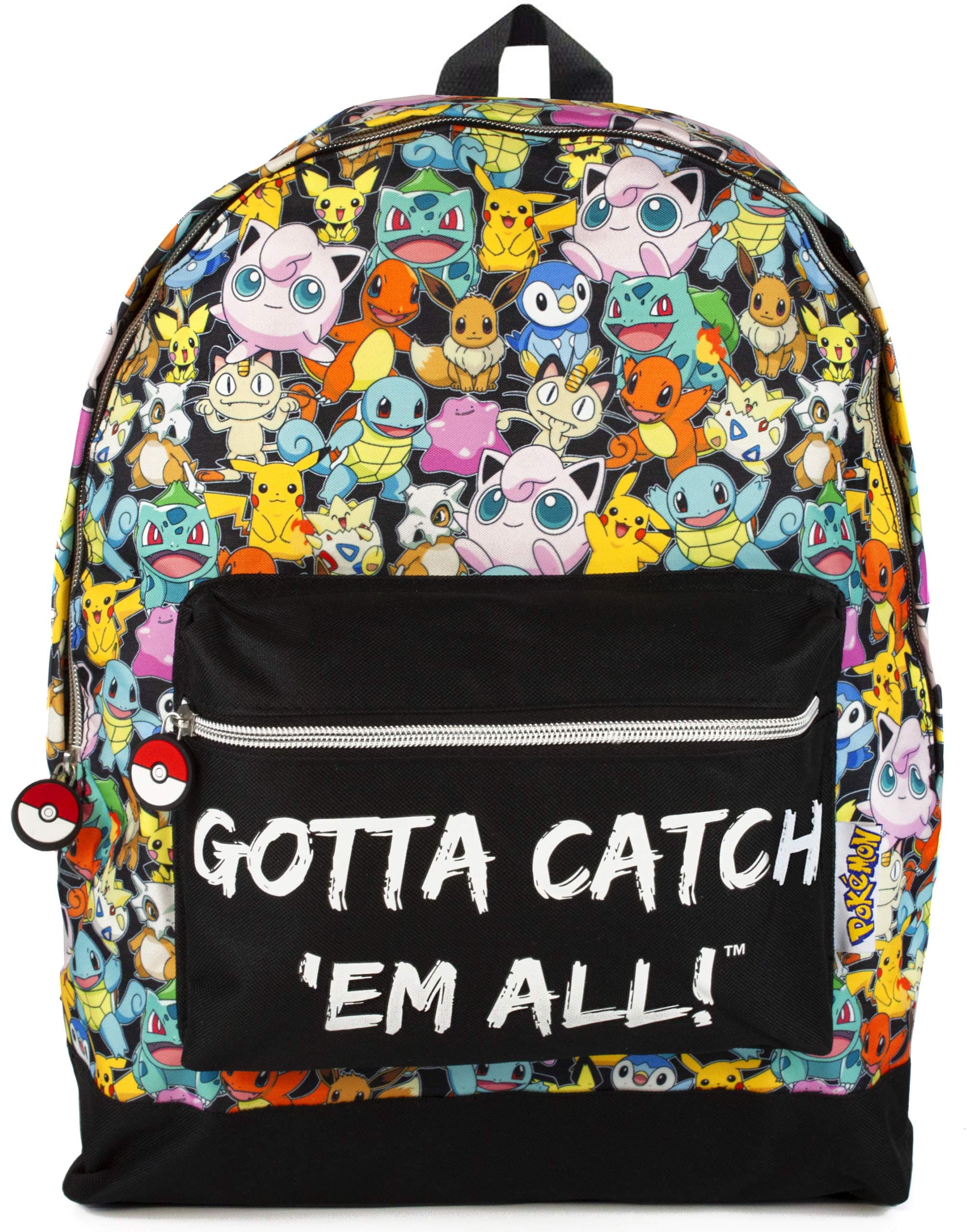 Kids School Backpack | Pikachu & Friends Bookbag with Multiple Pockets, Adjustable Straps