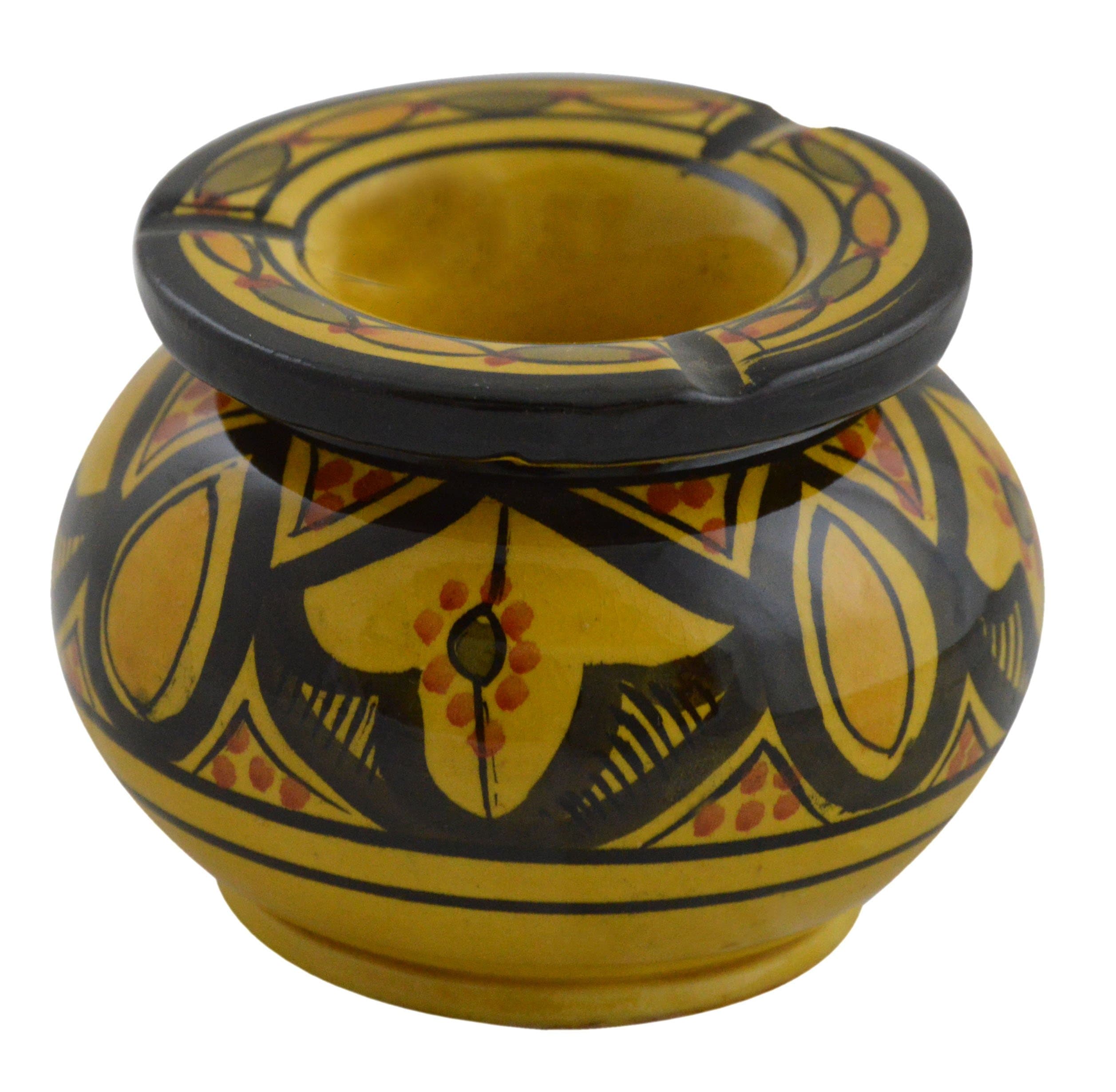 Ceramic Ashtrays Hand Made Moroccan smokeless Ceramic Medium Vivid Colors