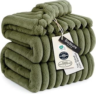 Bedsure GentleSoft Fleece King Blanket for Couch - Cozy Soft Blankets for Women, Cute Small Throws for Girls, Moss, 108x90 Inches