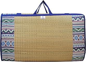 Home Tex Life Kora Grass Cushion Sleep Healthy, Easy Portable and Folding Mat (Africana,5 X 6 Ft,15 Mm Thickness)