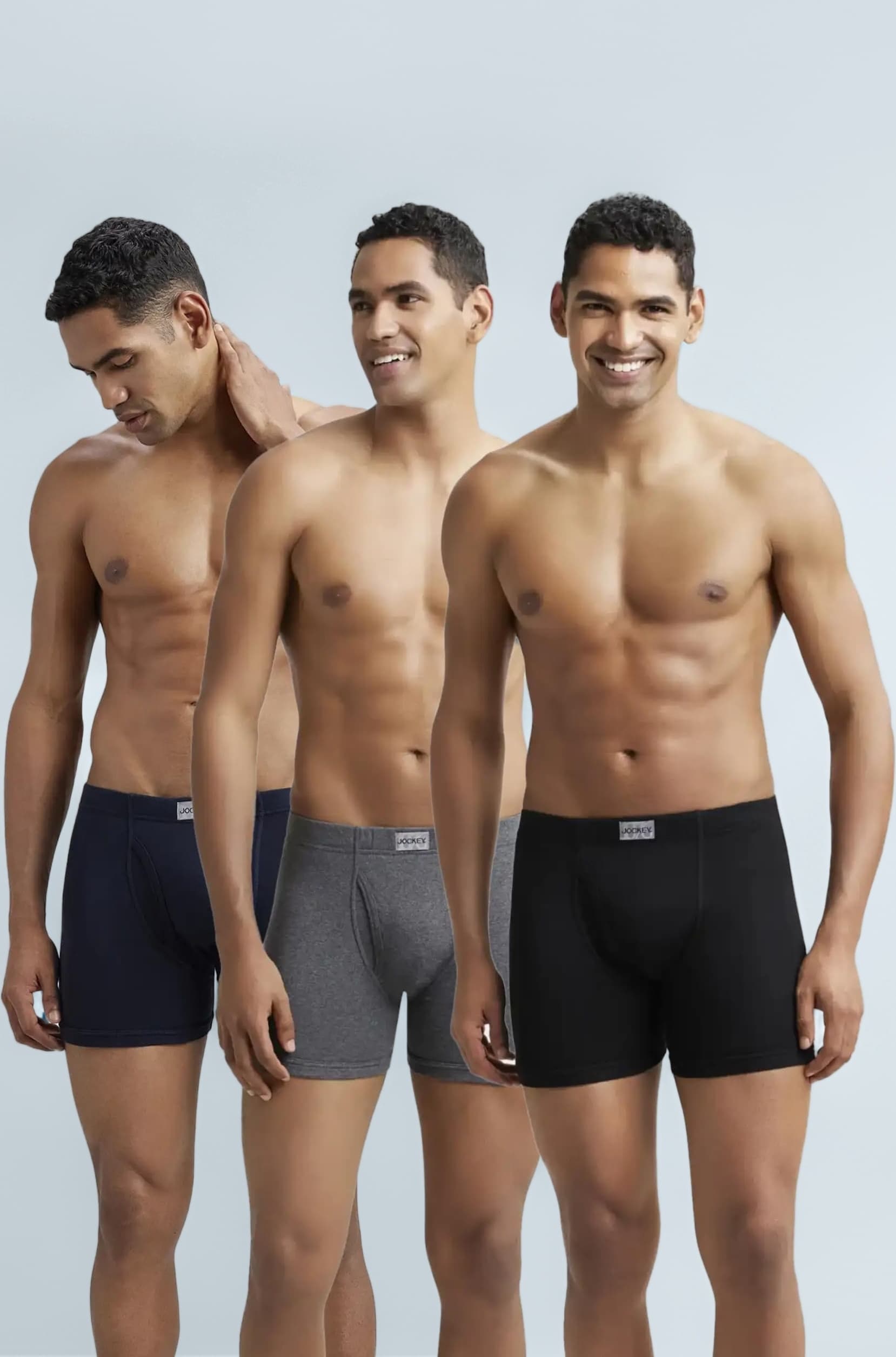 8008 Men's Super Combed Cotton Rib Solid Boxer Brief with Ultrasoft Concealed Waistband (Pack of 3)