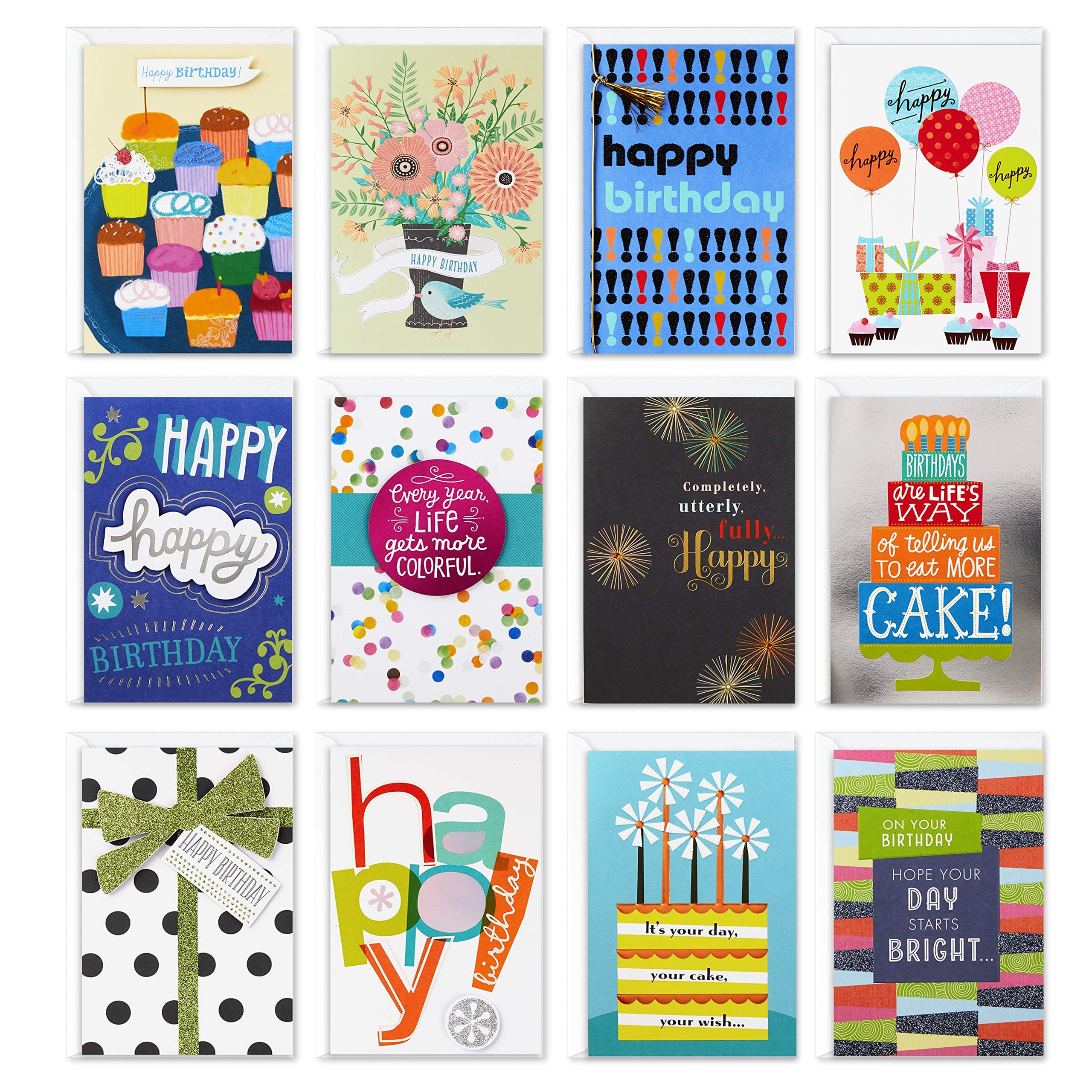 Assorted Birthday Greeting (12 Cards and Envelopes)