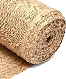 Discount Fabrics LTD 20m 100% Natural Hessian Fabric – Textured Burlap Jute Sack Material – 40” Inch, 102cm Wide, 10oz 225GSM – Fabric for School Boards, Gardens, Table Runners, Arts & Crafts – by