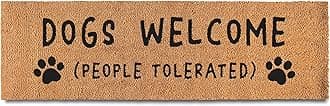 Farmhouse Dogs Welcome Doormat, 50x15 Inch, Brown