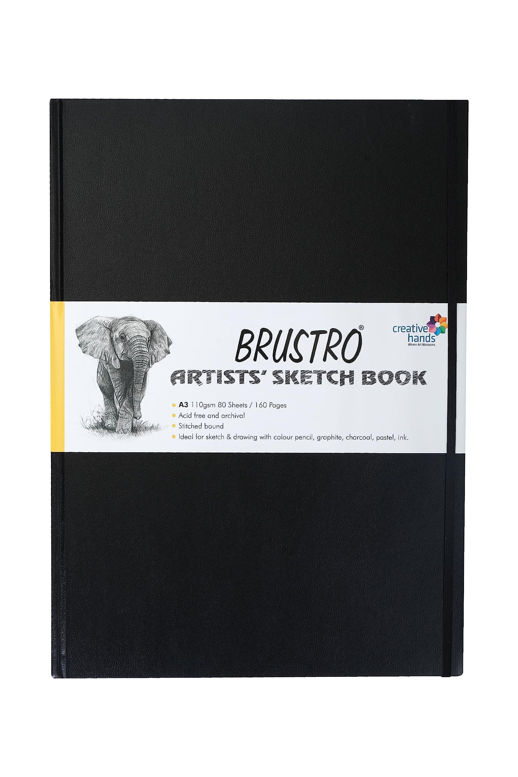 Brustro Artists Stitched Bound Sketch Book, A3 Size, 160 Pages, 110 GSM