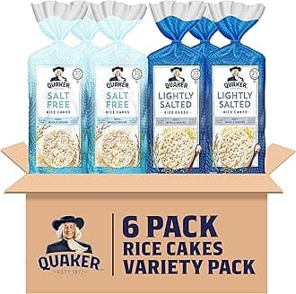 Large Rice Cakes, Gluten Free, Lightly Salted + Salt Free Variety Pack, 4.47 Ounce (Pack of 6)