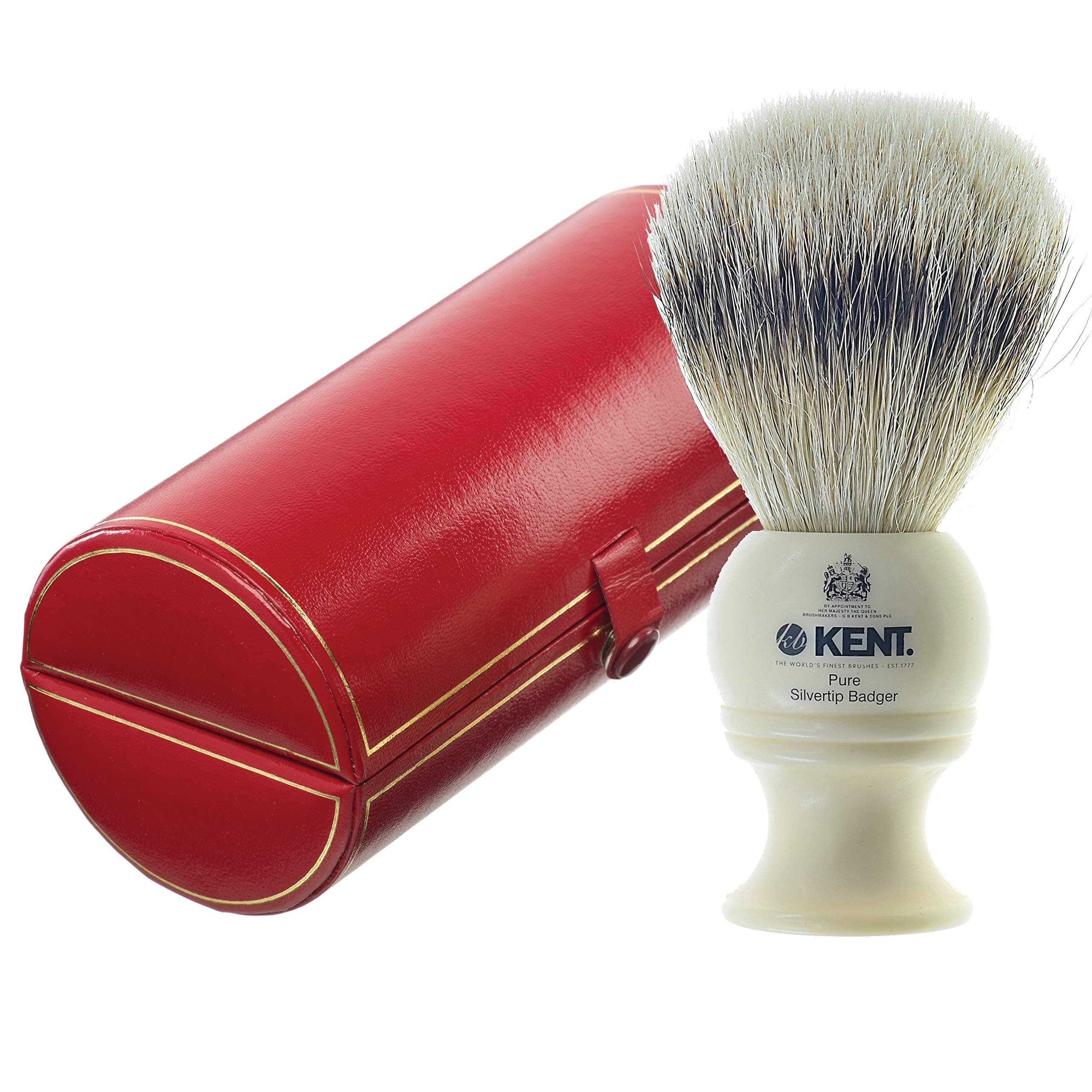 Kent BK4 Shaving Brush, Handcrafted Silver Tip Badger Bristle and Mock Ivory Base Shave Brush, for Shave Cream and Shaving Soap for a Perfect Lather, Kent Luxury Shaving Since 1777. Made in England