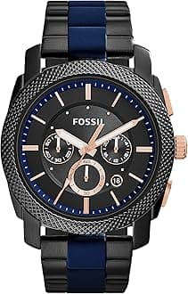 FossilAnalog Black dial men Watch FS5164 Stainless Steel, Multicolor Strap