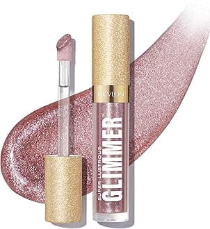 Revlon Super Lustrous Glimmer Gloss – Hydrating & Plumping Lip Gloss with Plant-Based Glitter, 3D Shimmer, 39% Hydration Boost & Oversized Applicator, Lavender Lust
