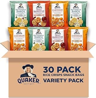 Rice Crisps, Gluten Free, 3 Flavor, Single Serve, 0.67, Savory Variety Pack, 20.1 Oz,Pack of 30